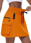 Women's Hiking Cargo Skort Skirt High Waisted - Quick Dry Comfort wide