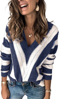 Womens Casual Sweater Pullover - Cozy Knitted Long Sleeve Top