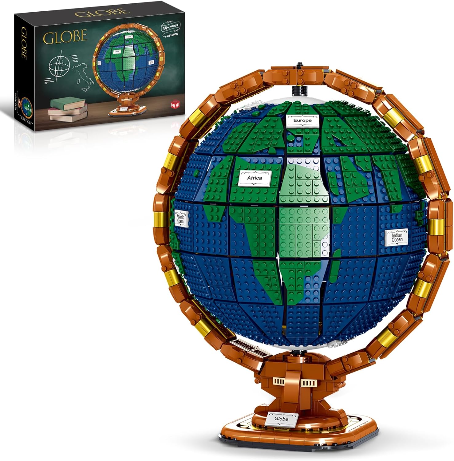 Ideas Globe Mini Building Set for Adults - 2514 Pcs Travel Decor