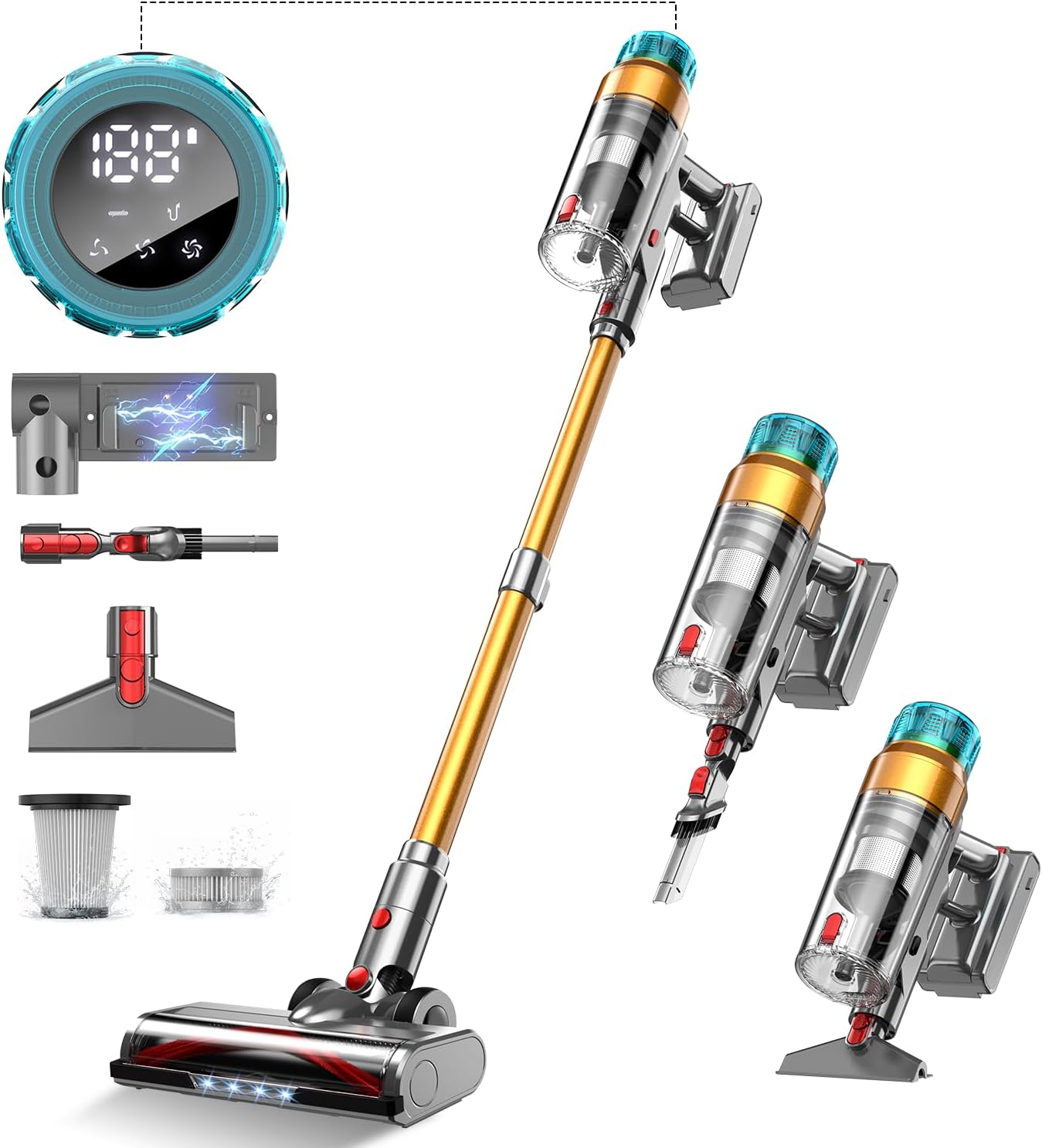 Powerful Cordless Stick Vacuum 55Kpa ~ 55Mins