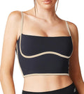 Sleeveless Spaghetti Strap Padded Sports Bra Crop Top - Double Layer