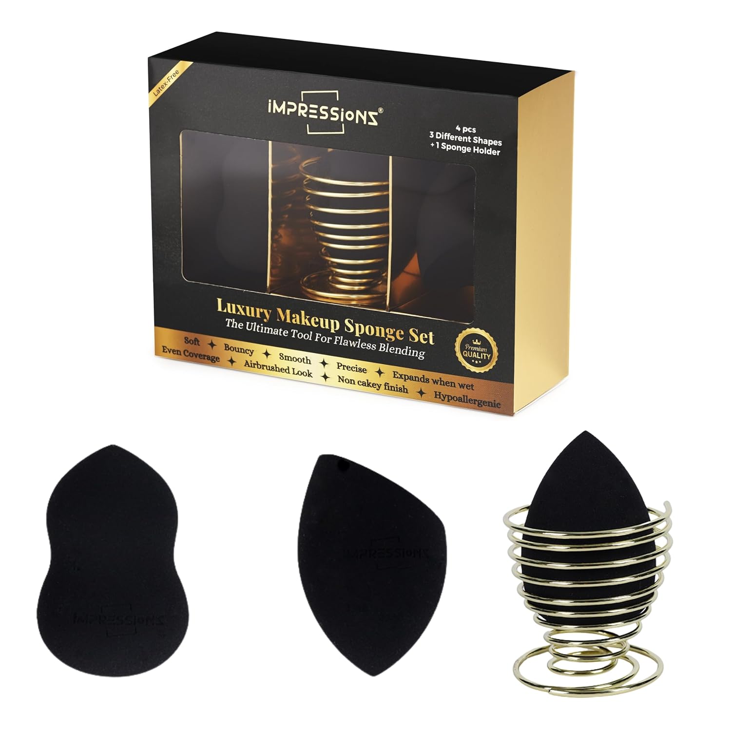 ImpressionZ 3Pc Makeup Sponge Set | Multi-Shape Blending Sponges