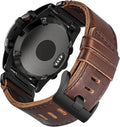 Soft Horween Leather Watch Band Compatible With Garmin - Comfortable