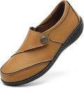 Women's Classic Leather Loafers Slip-On Flats - Comfortable Moc Toe