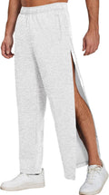 Deyeek Mens Fleece Tear Away Pants Loose Fit for Post Knee Replacement