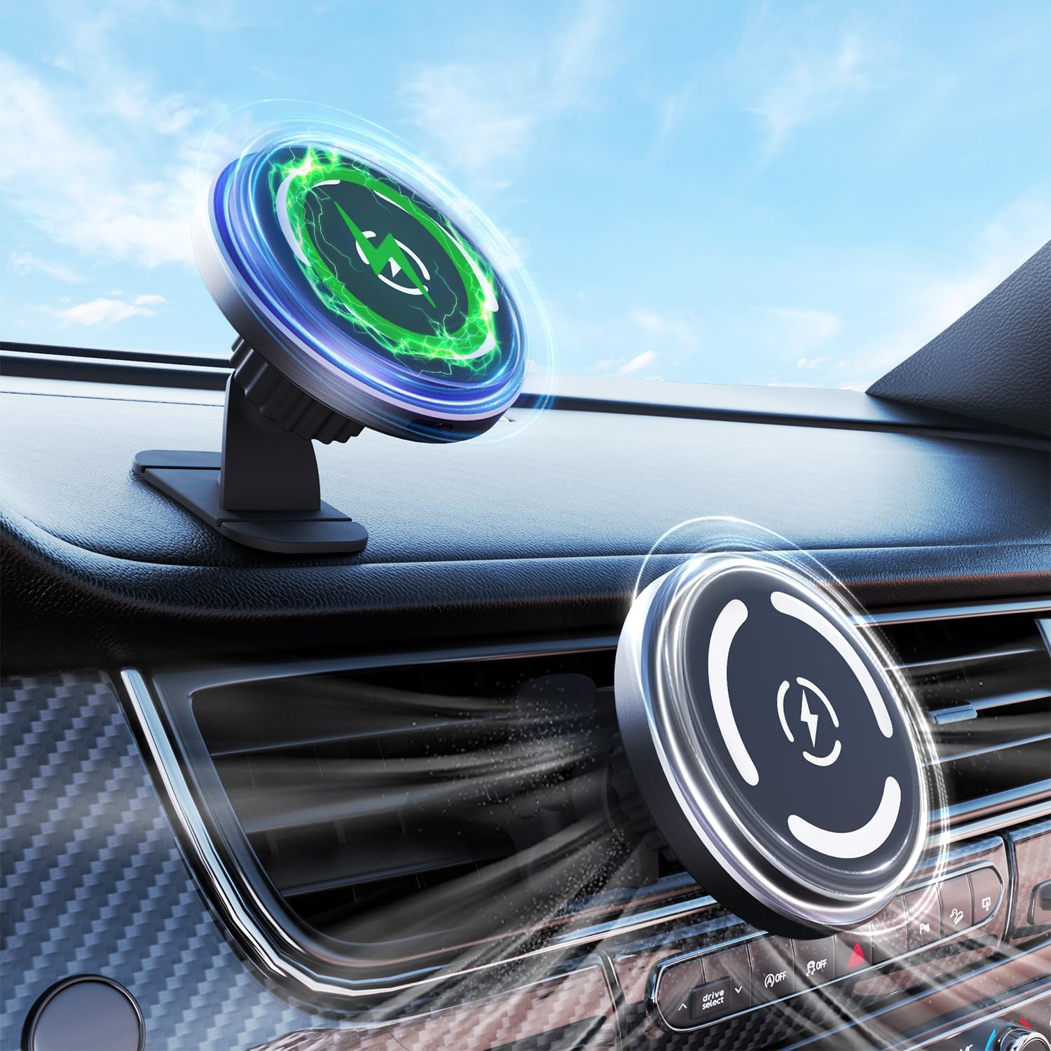 15W MagSafe Car Mount Charger - Powerful Magnetic Wireless Charging!