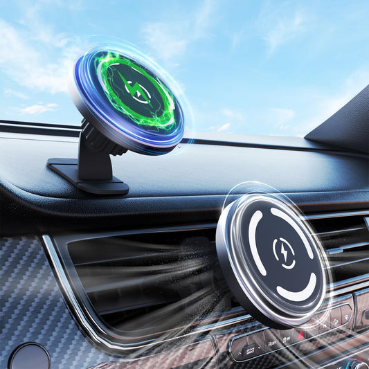 15W MagSafe Car Mount Charger - Powerful Magnetic Wireless Charging!