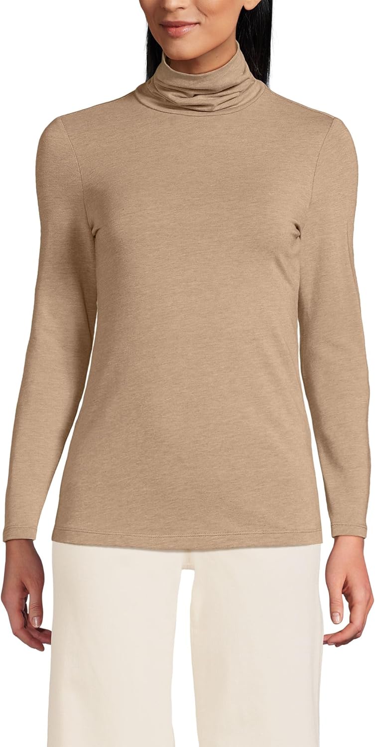 Lightweight Jersey Long Sleeve Turtleneck for Cozy Comfort