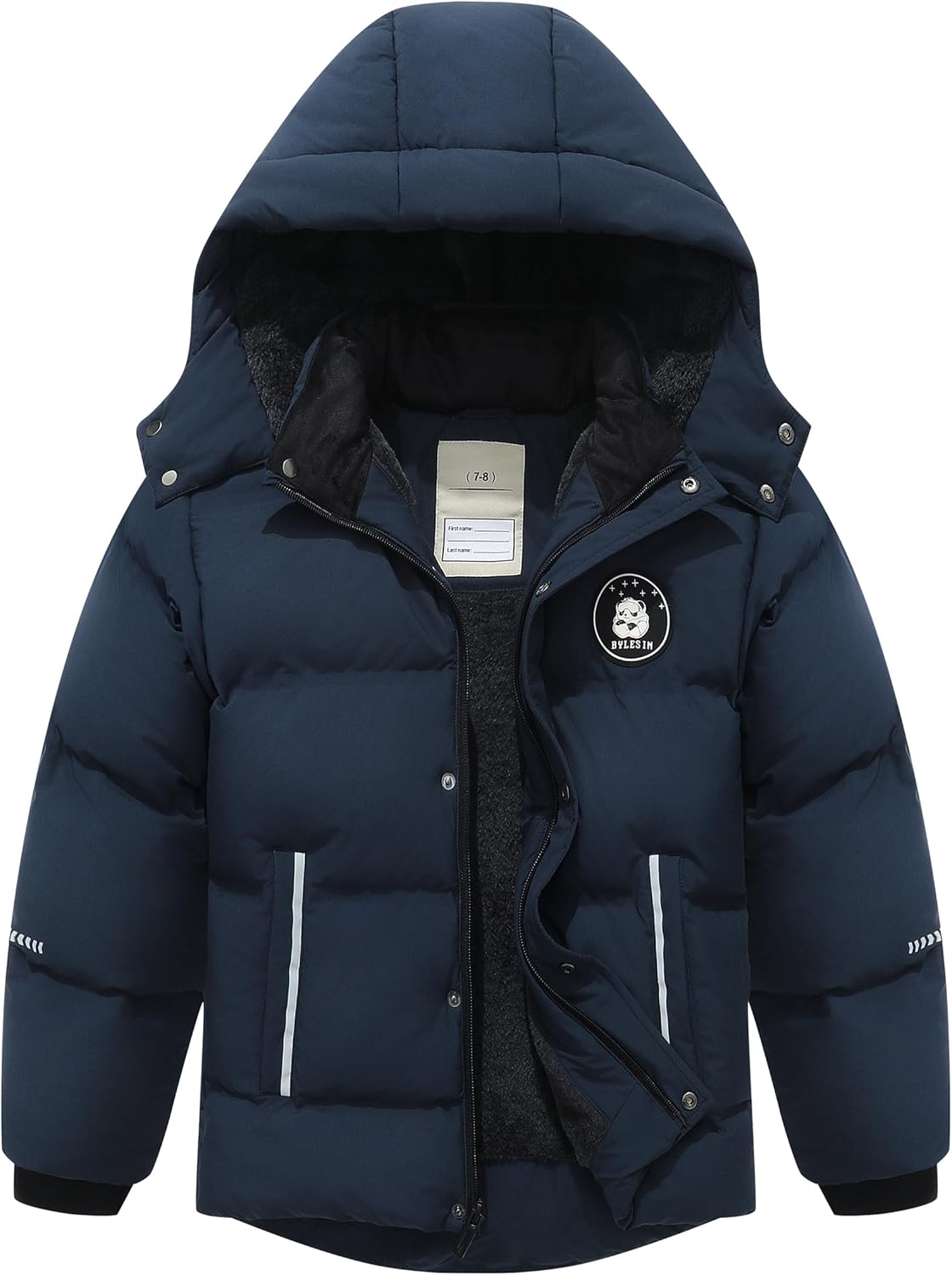 Kids Boy's Waterproof Puffer Cotton Jacket for Winter Warmth