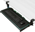 VIVO Height Adjustable Keyboard Tray with RGB Mouse Pad - Maximize Workspace Comfort!