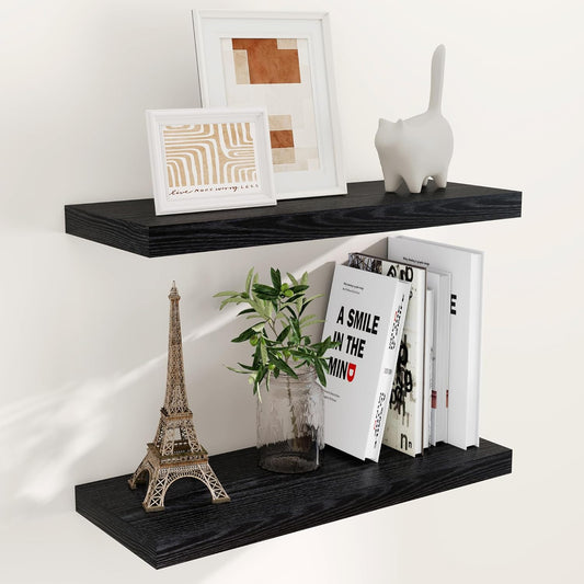 Floating Shelves for Wall - Rustic Black Storage Solution
