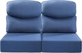 Luxury 22x24 6-Inch Smile Outdoor Seat Cushions Set of 2 - Navy Blue
