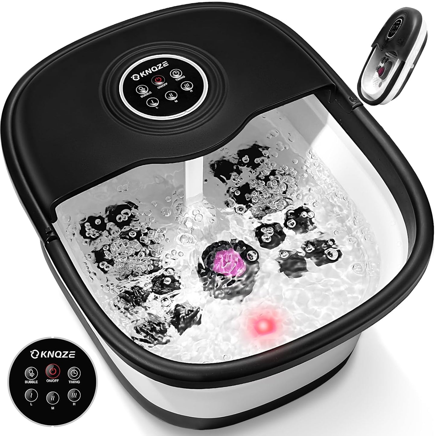 KNQZE Collapsible Foot Spa Bath with Heat and Remote Control