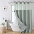 Elegant Linen Shower Curtain with Snap-in Liner for a Stylish Bath