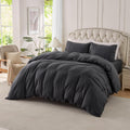 Heather Charcoal Grey Jersey Knit Duvet Cover Set Oversized King