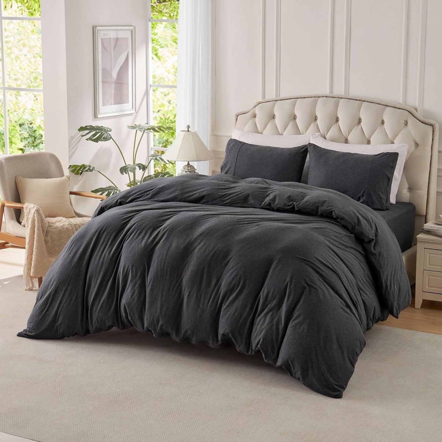 PURE ERA Jersey Knit Duvet Cover Set for Cozy Sleep Experience