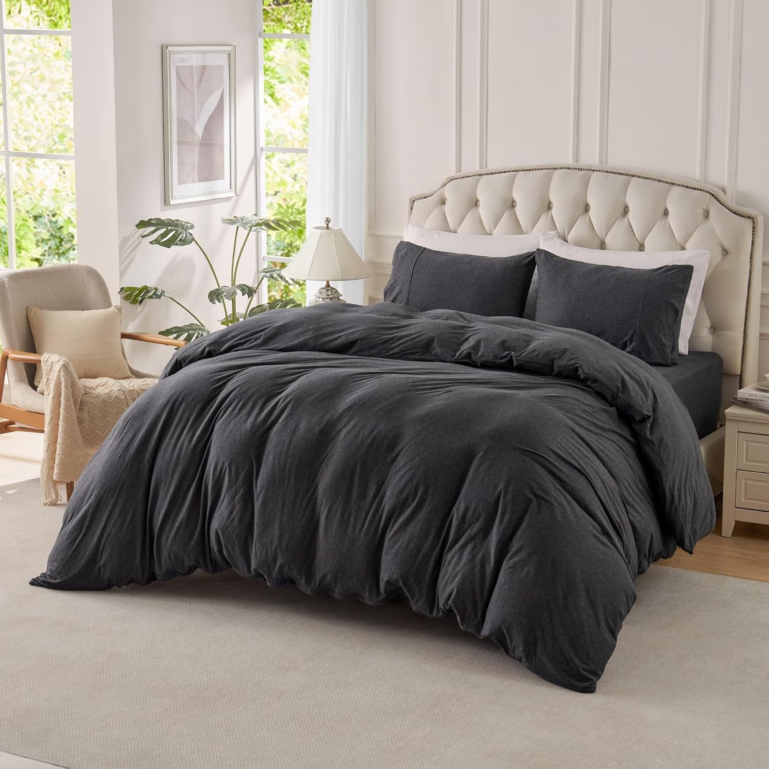 PURE ERA Jersey Knit Duvet Cover Set for Cozy Sleep Experience
