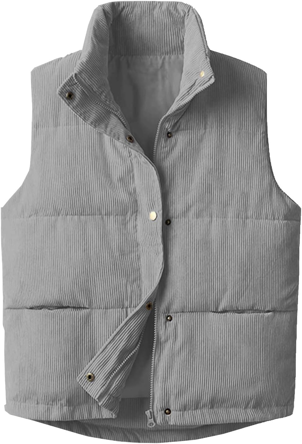 Womens Corduroy Puffer Vest for Stylish Warmth and Comfort