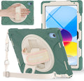 iPad 11th/10th Gen Shockproof Case with Rotating Stand - Emerald