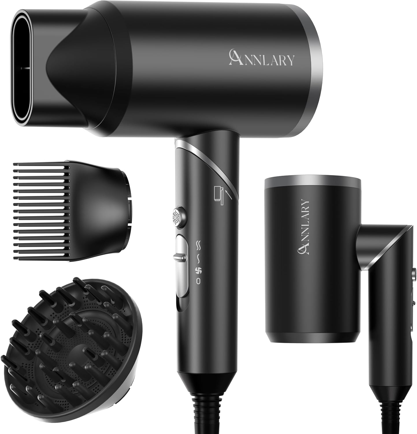 Plasma Ion Hair Dryer for Curly Hair, 1800W Fast Drying
