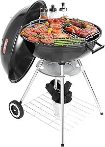 Portable Charcoal Grill with Wheels for Outdoor Cooking Fun