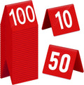 Acrylic Table Numbers 1-100 Tent Cards - Bold Red for Events