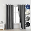 100% Grey Blackout Linen Curtains 84 in - Full Room Darkening