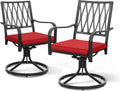 NUU GARDEN Patio Dining Swivel Rocker Chairs Set of 2 - Cushioned