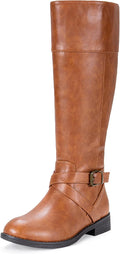 Vepose Womens Knee High Riding Boots Buckle Zipper Tall Boots Women's