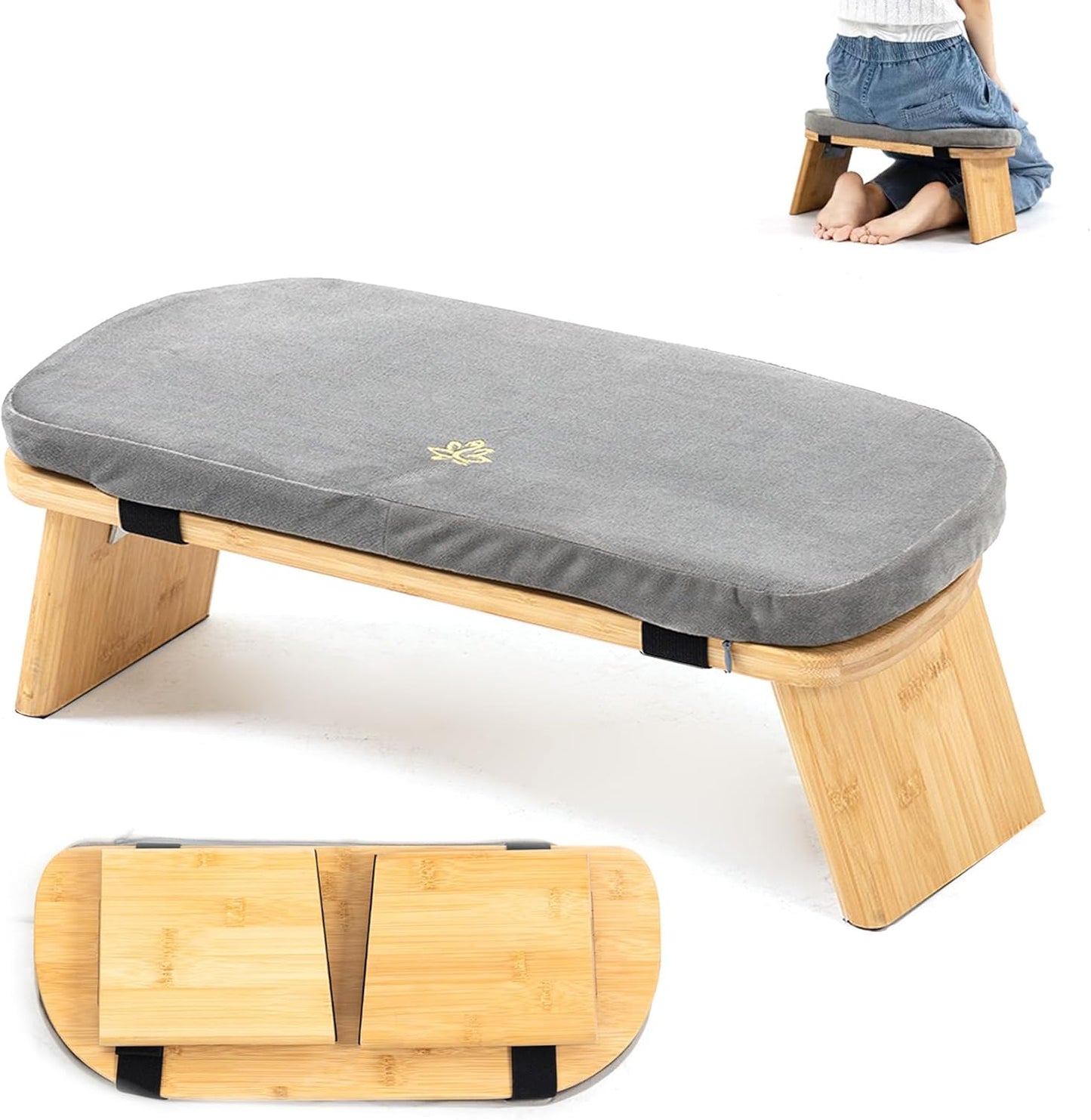 Bamboo Meditation Bench for Comfortable Seiza Prayer Practice