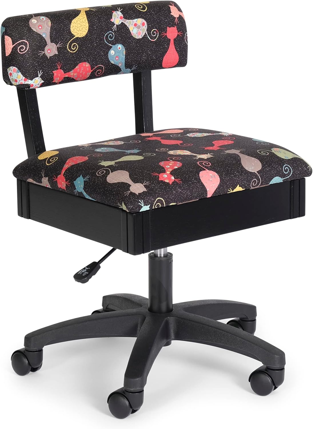 Adjustable Height Hydraulic Sewing Chair with Storage and Comfort