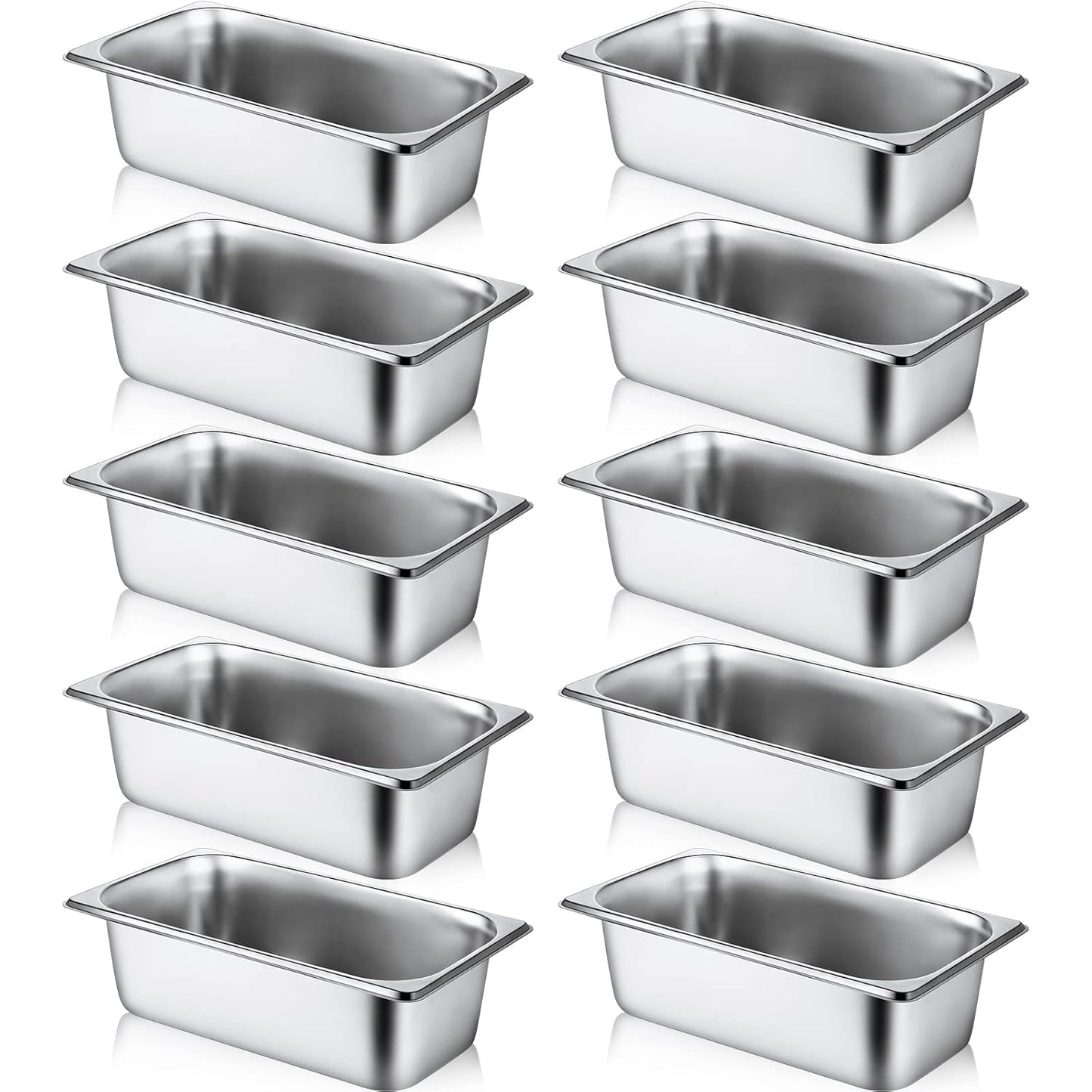 10 Pack Hotel Pans Stainless Steel Steam Table Pan for Catering
