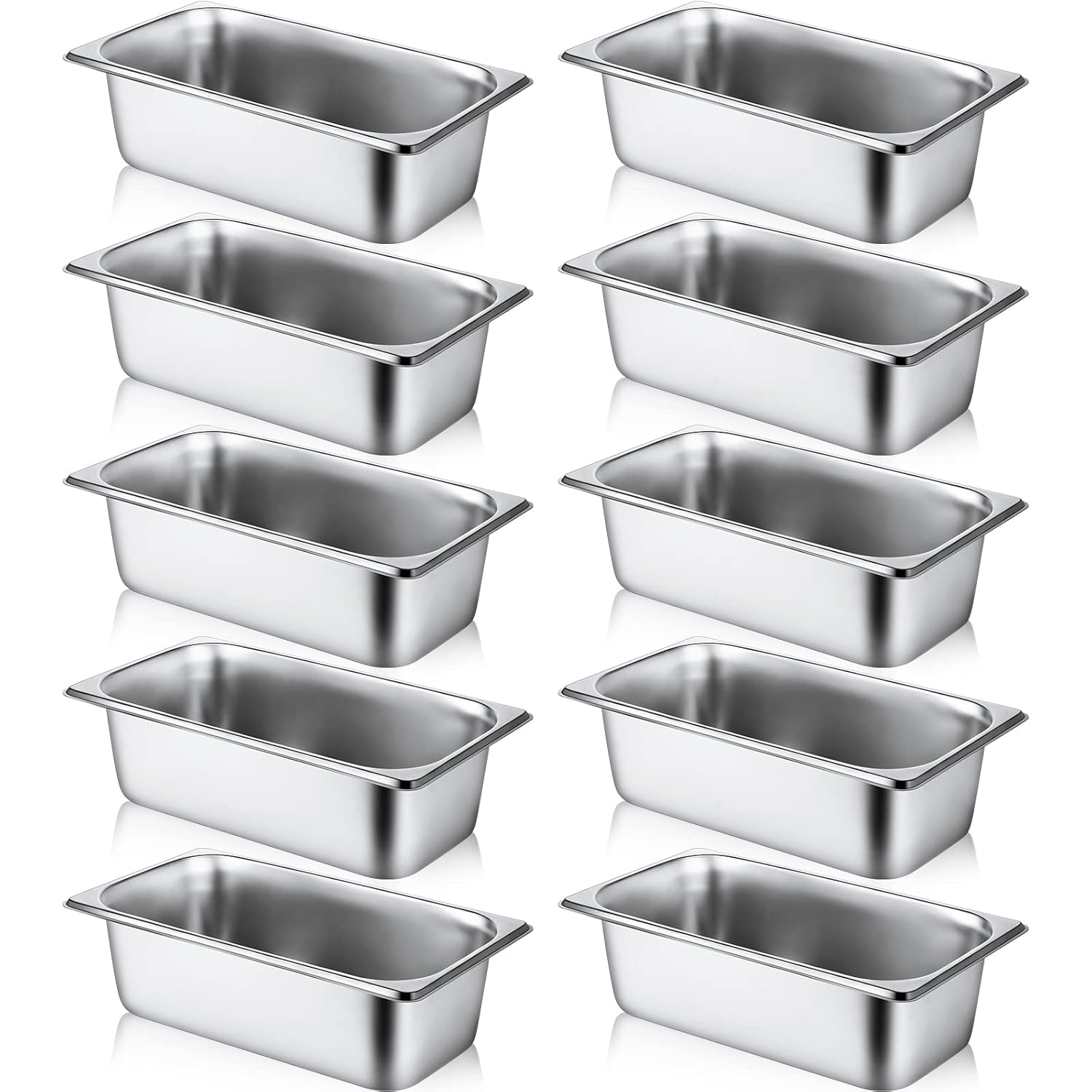 10 Pack Hotel Pans Stainless Steel Steam Table Pan for Catering