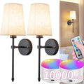 Battery Operated Wall Sconce Set Of Two with Remote Control - Dimmable