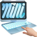 Light Blue Keyboard Case for iPad Mini 7 & Mini 6 - Backlit Trackpad
