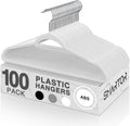 SMARTOR Non-Velvet Plastic Hangers 100 Pack - Slim, Heavy Duty