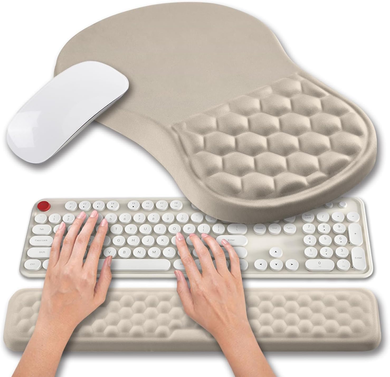 Hokafenle 2 in 1 Ergonomic Mouse Pad & Wrist Support Set