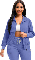 Scrub Jackets long Sleeve Medical Scrub Jackets for Women Zip