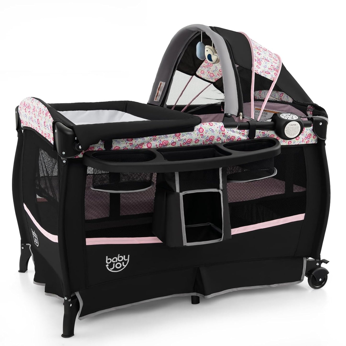 4 in 1 Pack and Play for Babies with Changing Table and Canopy