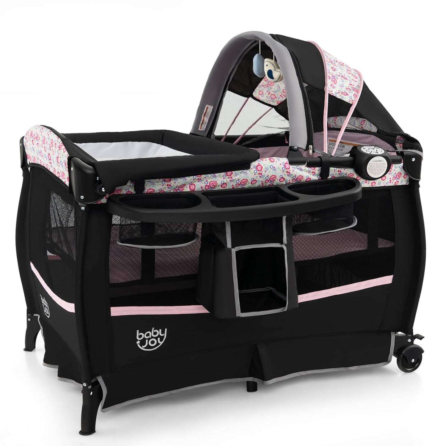 4 in 1 Pack and Play for Babies with Changing Table and Canopy