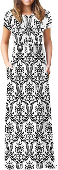 VIISHOW Women's Short Sleeve Loose Maxi Dress - Comfortable Casual