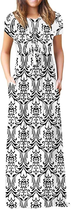 VIISHOW Women Short Sleeve Casual Maxi Dresses with Pockets