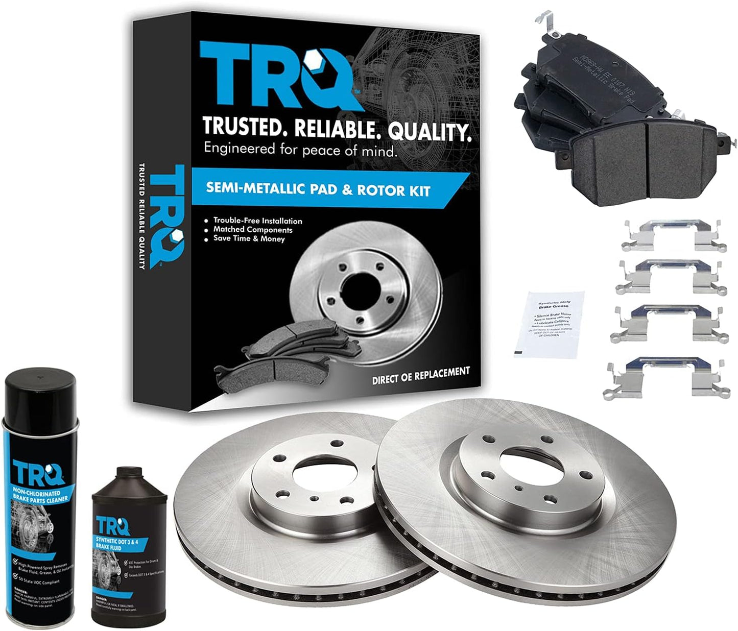 TRQ Front Brake Pad & Rotor Kit for INFINITI and Nissan Models