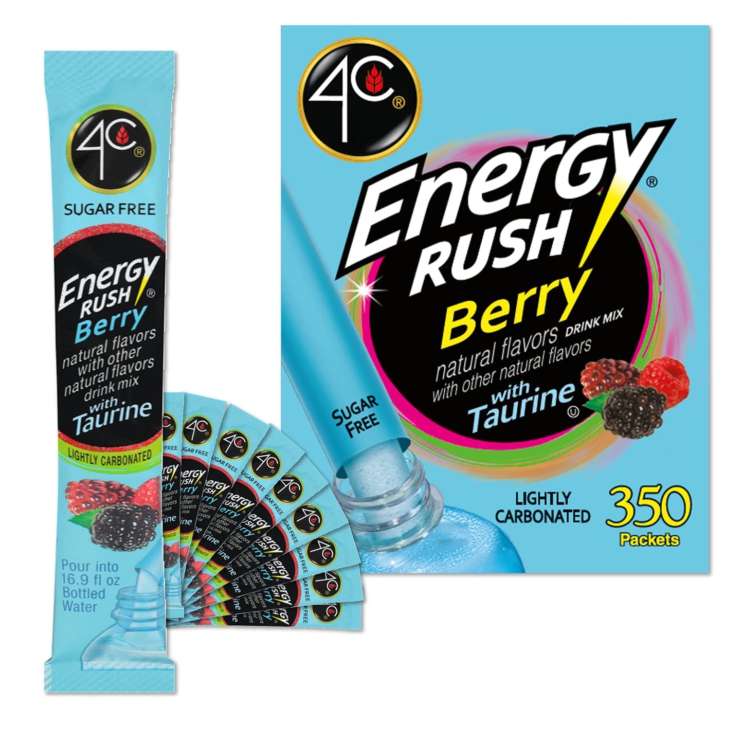 4C Powder Energy Rush Stix - Berry Flavoring for Refreshing Drinks