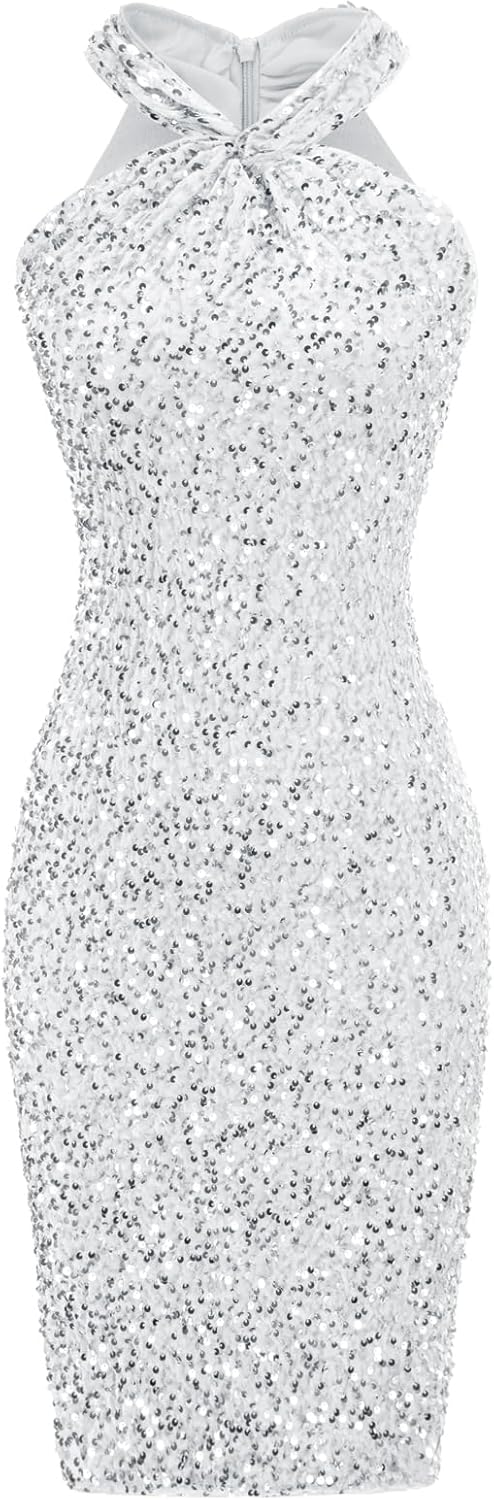 Stunning Halter Sequin Dress for Women by GRACE KARIN