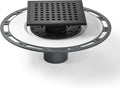 Square Shower Drain 6ft Matte Black with PVC Bonding Flange - Low
