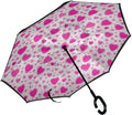 Cute Heart Oversize Inverted Umbrella - Windproof & Reflective