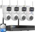 Hiseeu Wireless Security Cameras Outdoor 360 Pan & Tilt - Color Night