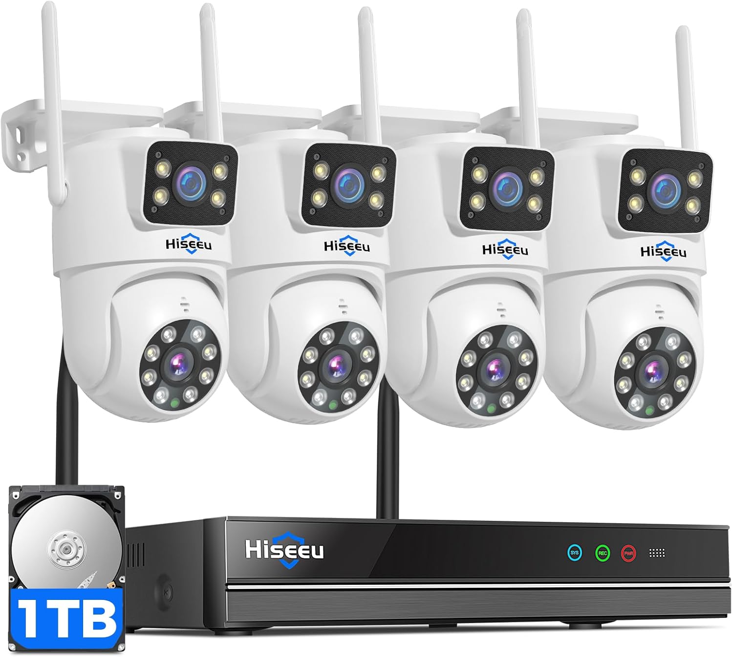 Hiseeu Wireless Security Cameras Outdoor with Color Night Vision