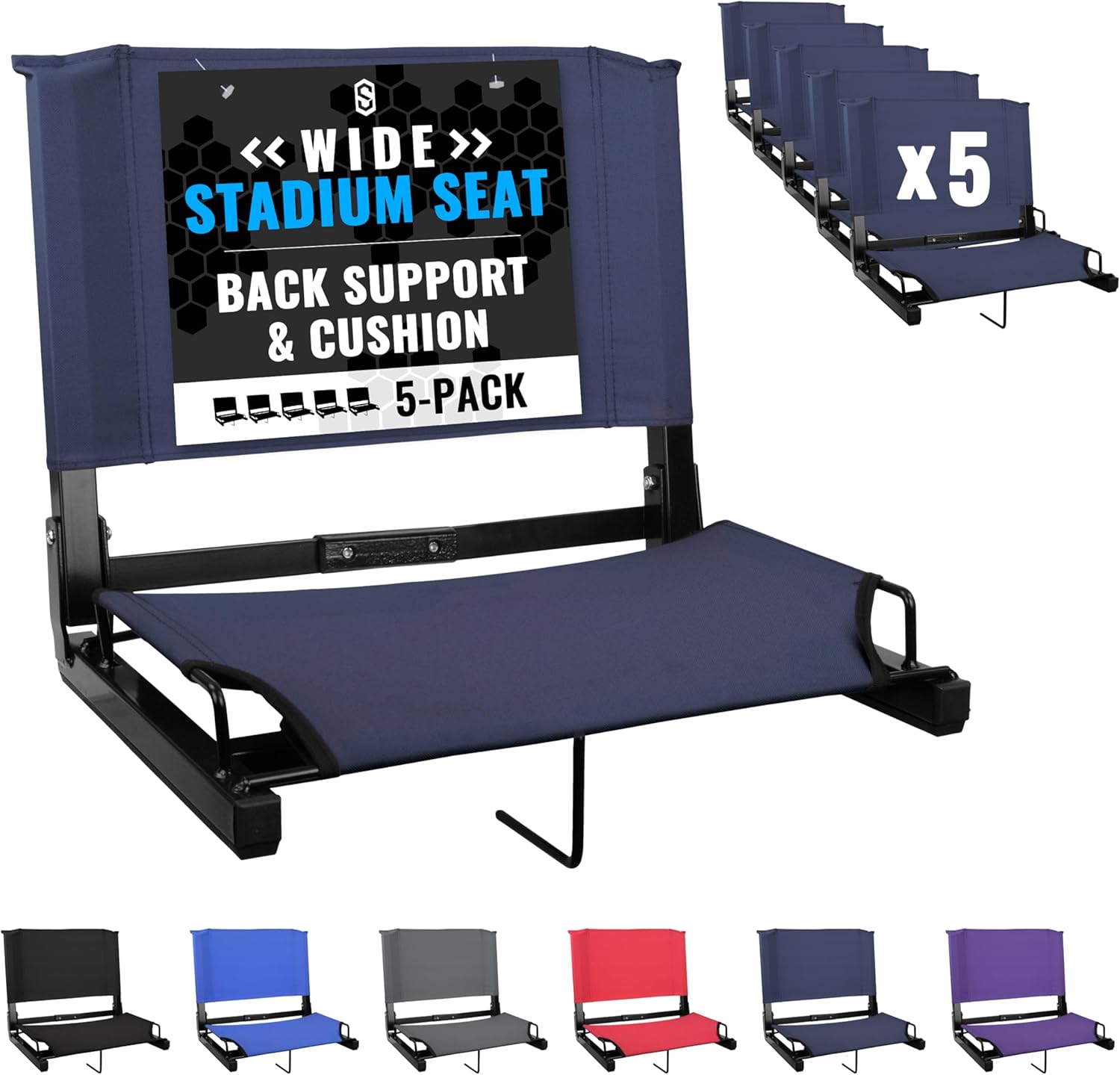 Sports Unlimited Bleacher Chairs with Back Support for Comfort